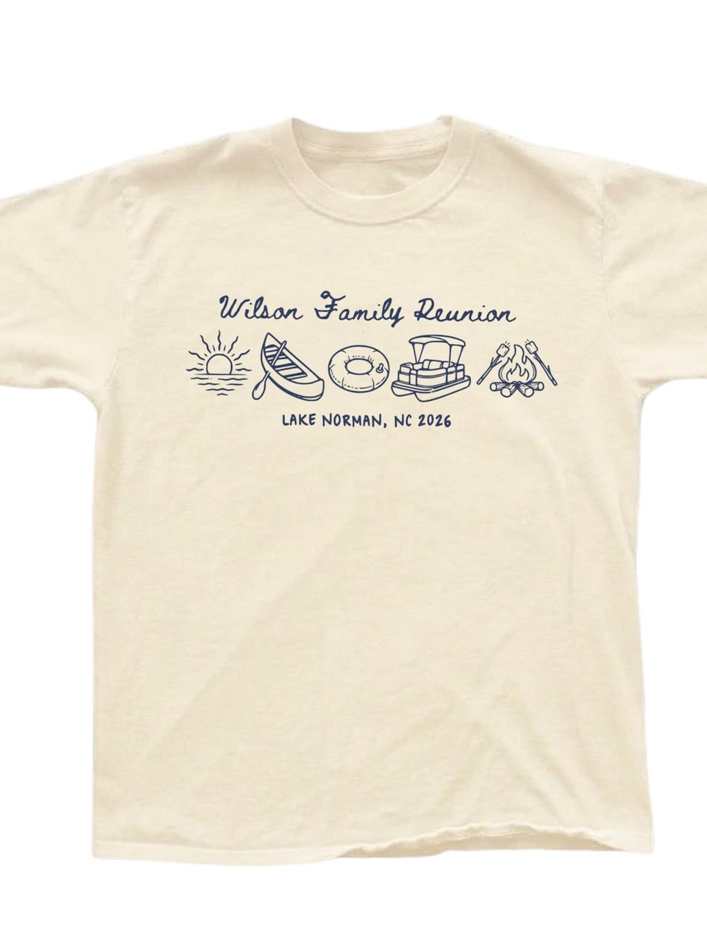 Gildan Cream Wilson Family Reunion Lake Graphic Tee